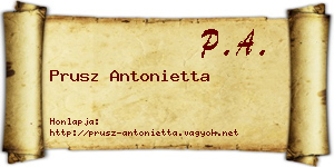 Prusz Antonietta névjegykártya